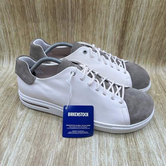 Birkenstock Bend Low Decon Pop Sneakers Men's Size 11 White Taupe Leather Suede